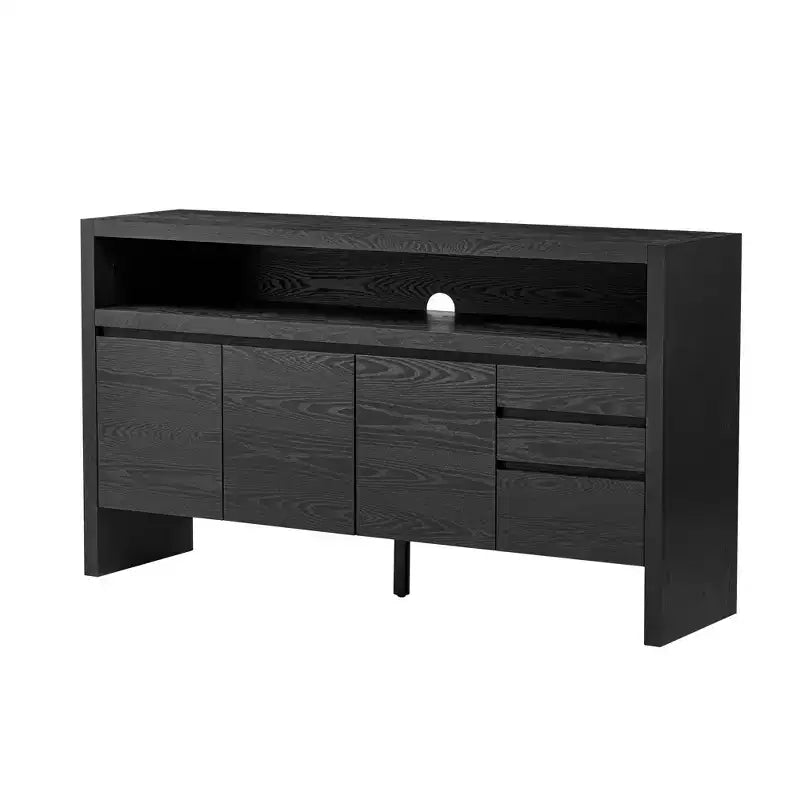 Buffet de rangement 60 avec 3 tiroirs, grande étagère ouverte et 3 portes, buffet d'entrée console meuble TV pour salon cuisine