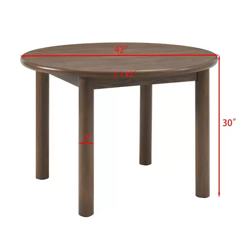 Mesa de comedor redonda para 4 personas, mesa de cocina estilo granja, mesa de comedor circular de madera