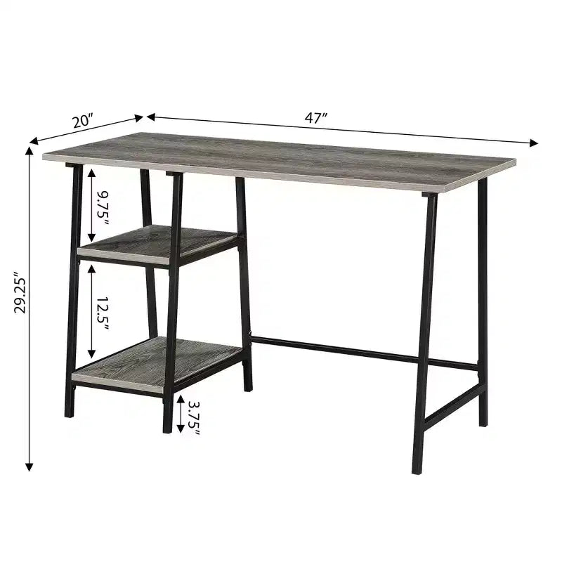 Escritorio para computadora de madera compuesta negra con cajón multiusos  
