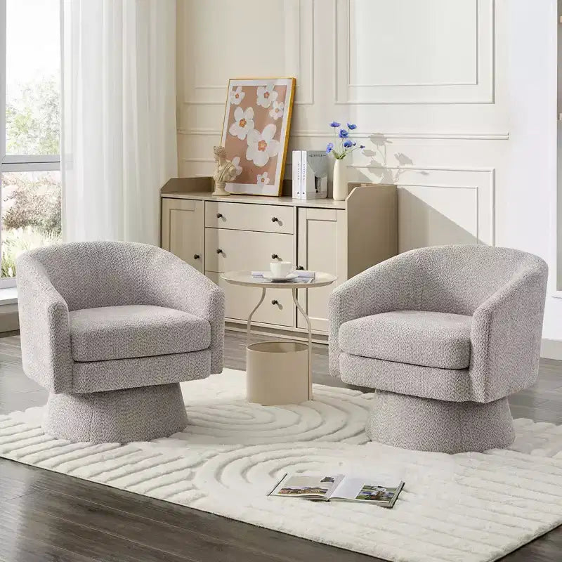Fauteuil d'appoint en velours pivotant avec ottomane, rotation à 360°, soutien ergonomique, fauteuil moderne à accoudoirs ronds pour salon, chambre  