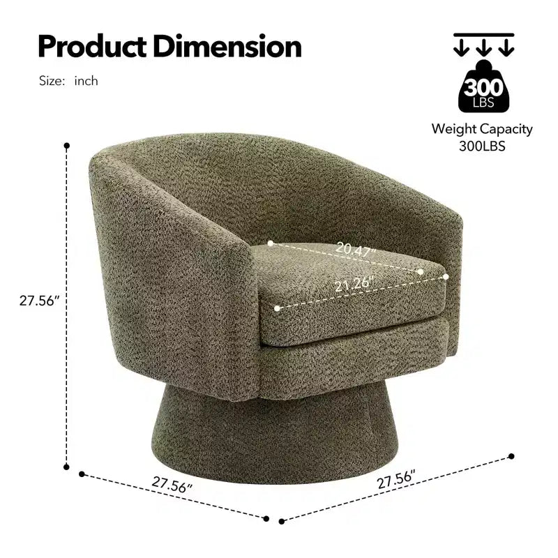 Fauteuil d'appoint en velours pivotant avec ottomane, rotation à 360°, soutien ergonomique, fauteuil moderne à accoudoirs ronds pour salon, chambre  