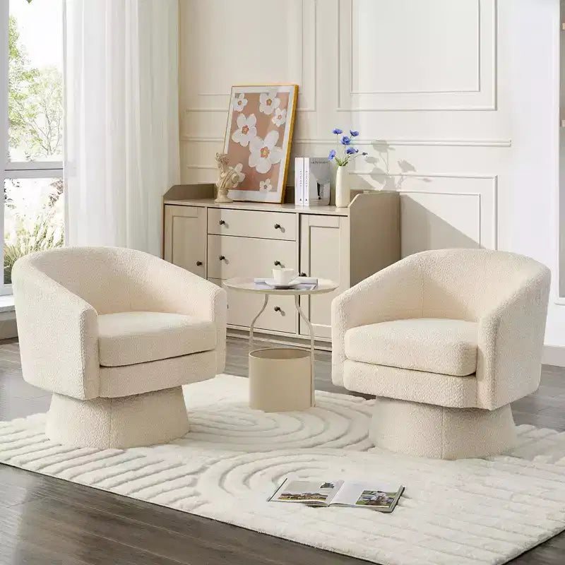 Fauteuil d'appoint en velours pivotant avec ottomane, rotation à 360°, soutien ergonomique, fauteuil moderne à accoudoirs ronds pour salon, chambre  