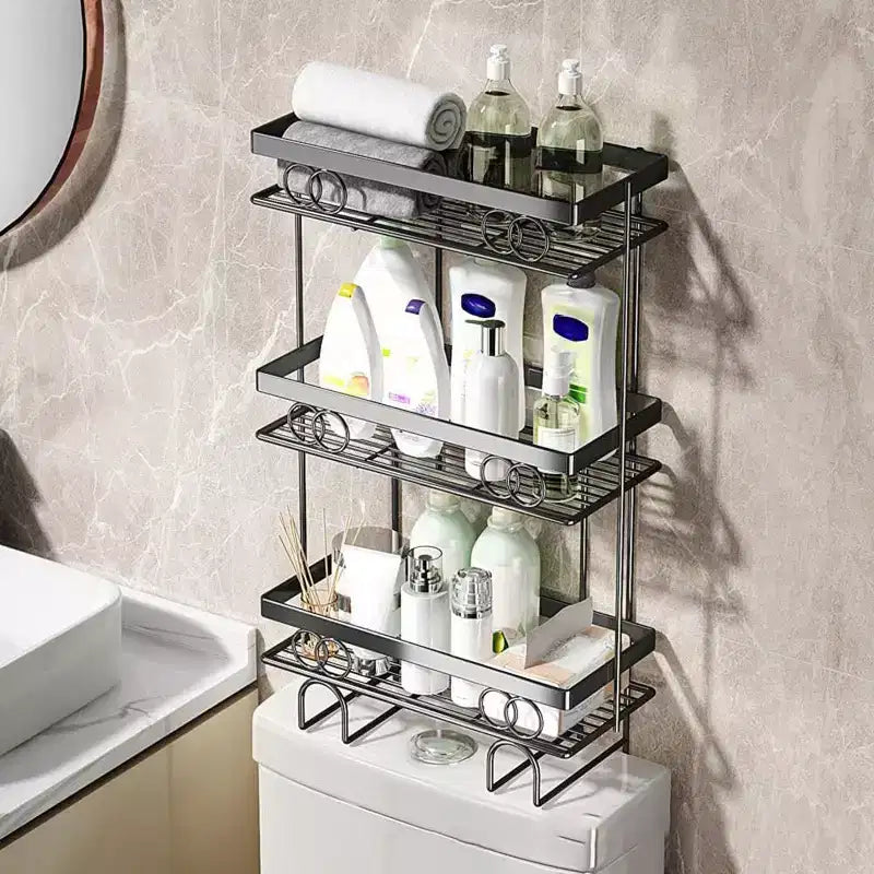 Tuvalet Üstü Banyo Düzenleyici, Delme Gerektirmeyen Tuvalet Rafı ve Standı, Küçük Alanlar için Alan Tasarruflu Ev Düzenleyici Raf