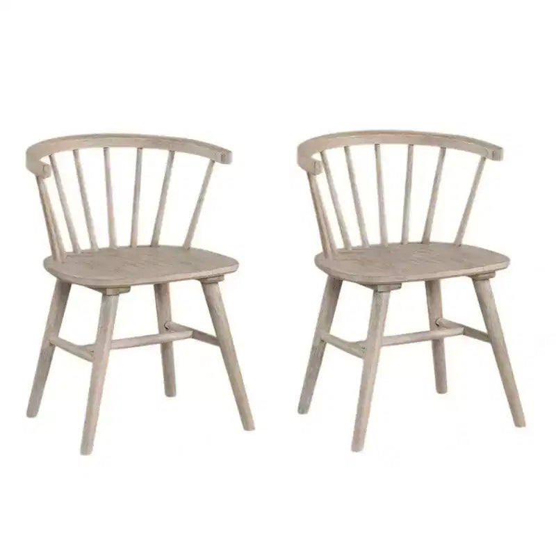 Lot de 2 chaises de salle à manger à dossier à barreaux, pieds shaker, bois noir  