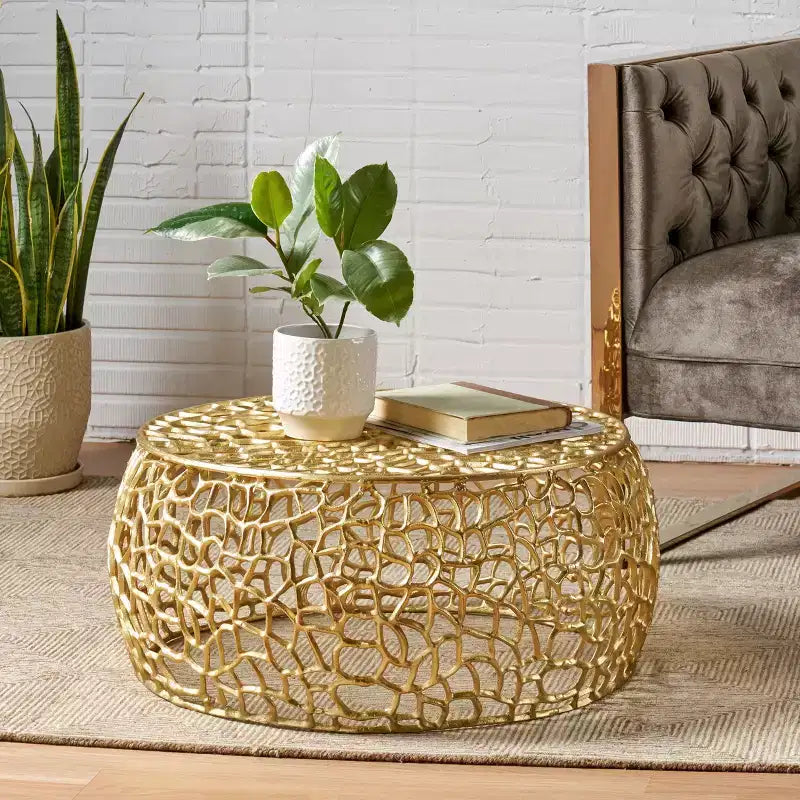 Mesa de centro de malla para sala de estar en espacios contemporáneos