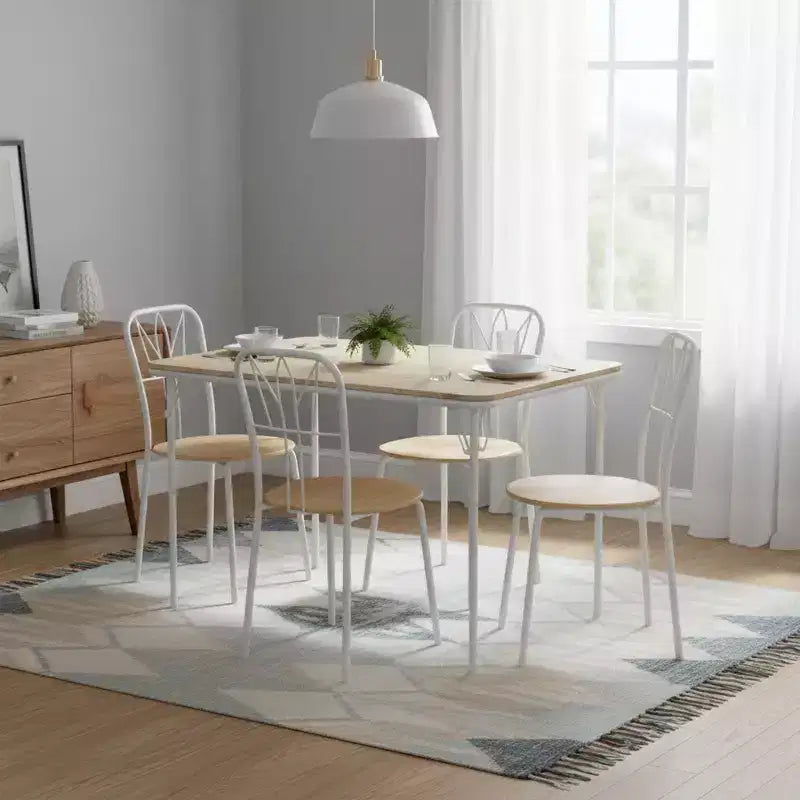 Folding Table with MDF Wood Top and Sturdy Metal Legs, Space-Saving Foldable Desk for Dining, Study, Small Apartments & Outdoor Use