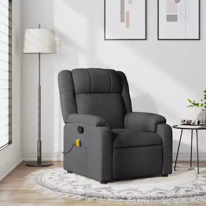 Sillón reclinable de masaje - empuje manual hacia atrás, gris claro