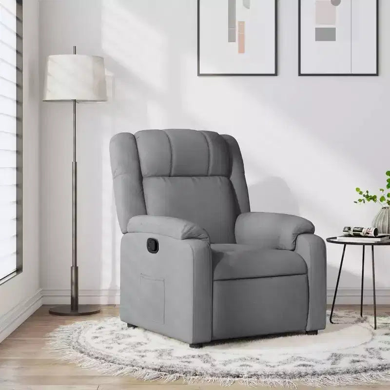 Sillón reclinable de masaje - empuje manual hacia atrás, gris claro