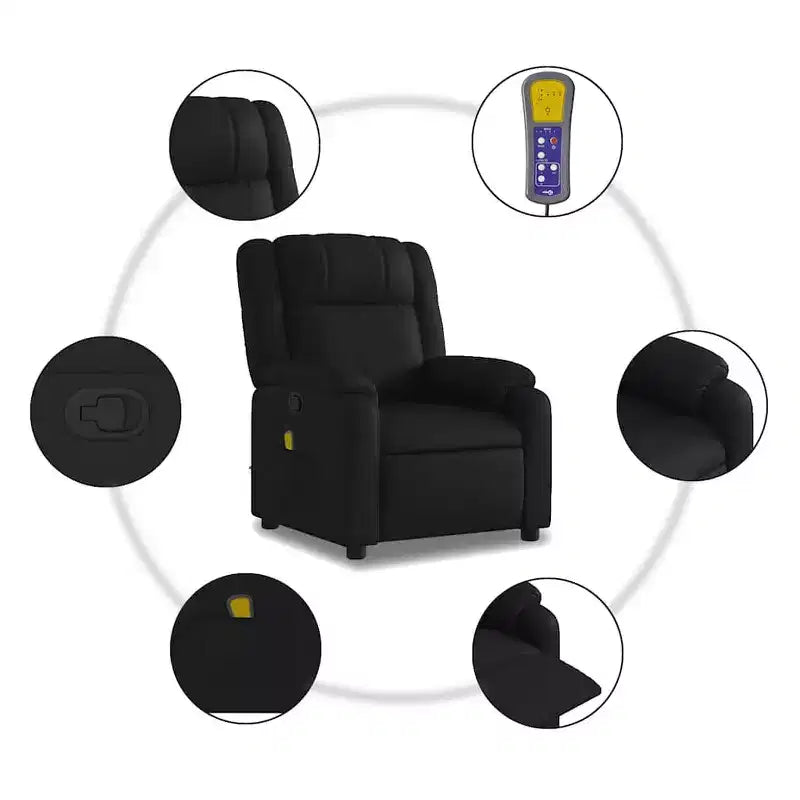 Sillón reclinable de masaje - empuje manual hacia atrás, gris claro