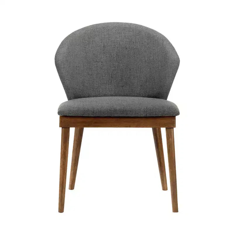 Chaise de salle à manger rembourrée, lot de 2 - tissu charbon avec bois noir