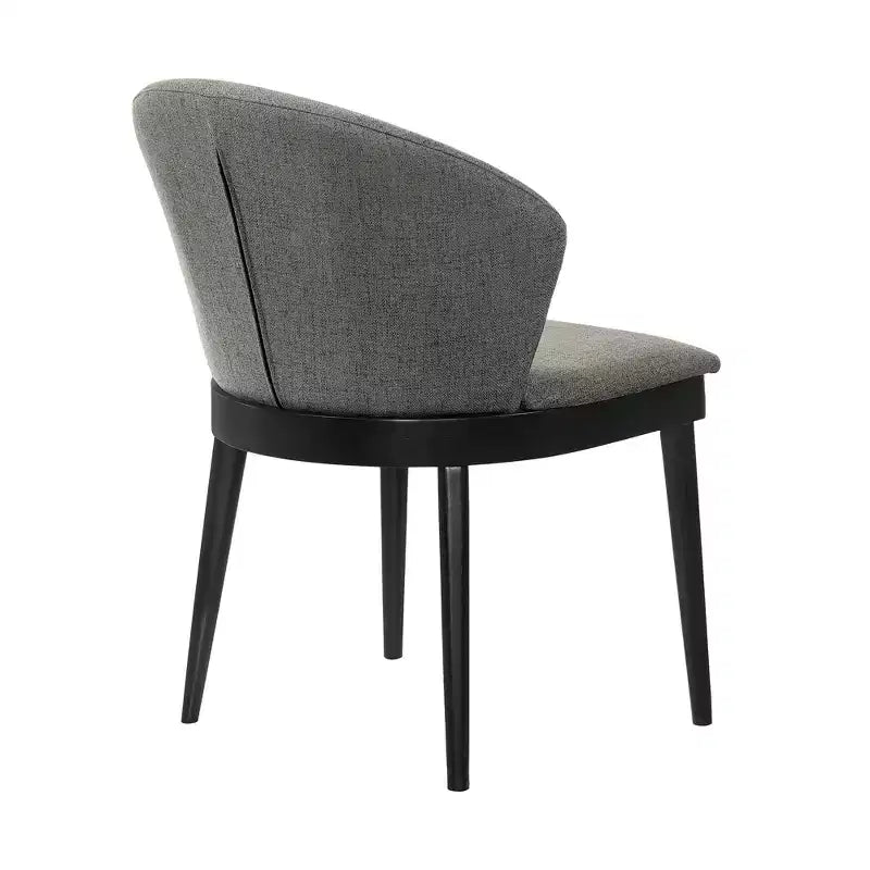 Chaise de salle à manger rembourrée, lot de 2 - tissu charbon avec bois noir