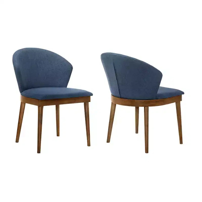 Chaise de salle à manger rembourrée, lot de 2 - tissu charbon avec bois noir