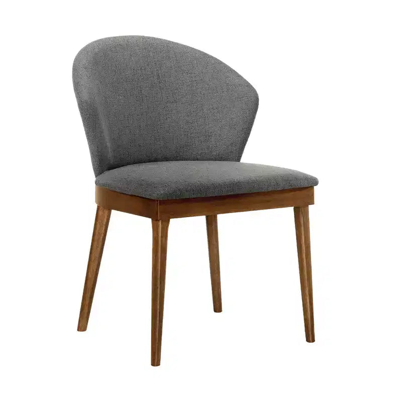 Chaise de salle à manger rembourrée, lot de 2 - tissu charbon avec bois noir
