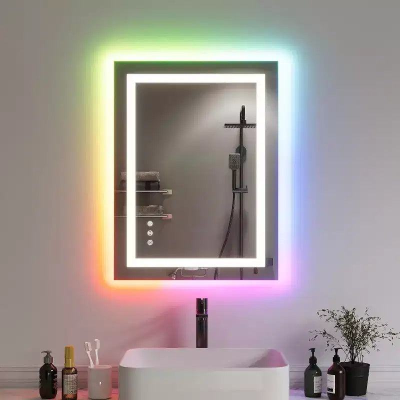 32*24in Bathroom Mirror,Waterproof Anti-Fog Vanity Mirror, 3 Color Temperatures,Dimmable , Touch Control Memory Function, Horizontal or Vertical Mount