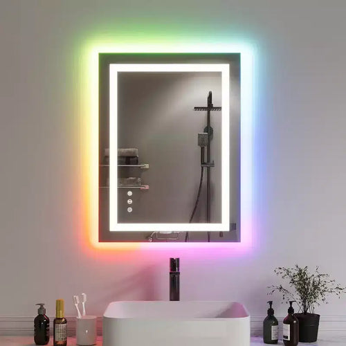 32*24in Bathroom Mirror,Waterproof Anti-Fog Vanity Mirror, 3 Color Temperatures,Dimmable , Touch Control Memory Function, Horizontal or Vertical Mount