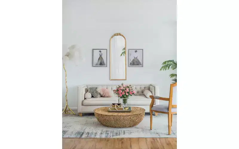 Espejo de piso de madera de 19 x 56 pulgadas, diseño de cuerpo entero