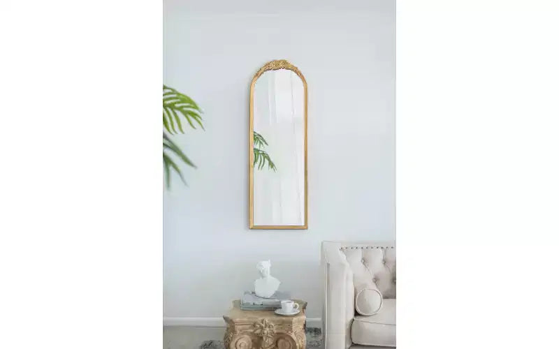 Espejo de piso de madera de 19 x 56 pulgadas, diseño de cuerpo entero