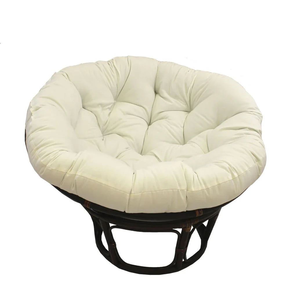 Fauteuil papasan Bali en rotin de 42 pouces avec coussin en sergé