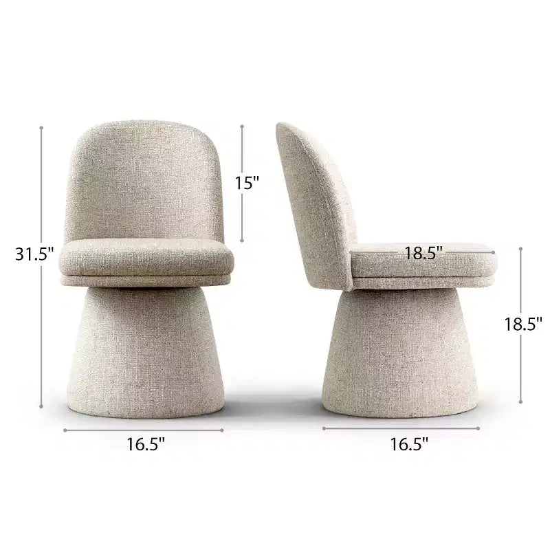 Set van 6 moderne draaibare eetkamerstoelen zonder armleuningen, 360°, met onderstel op voet, elegante accentstoelen voor keuken, eetkamer of kantoor - Panipeachy