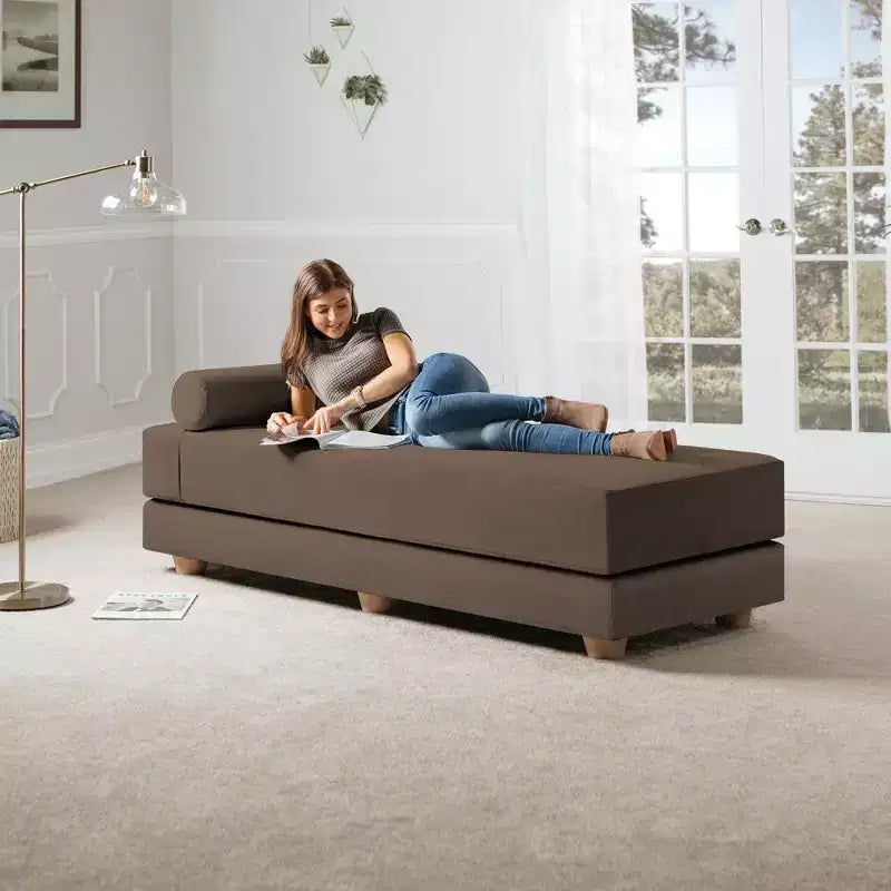 Ligbed / uitklapbaar queensize logeerbed - microfluweel