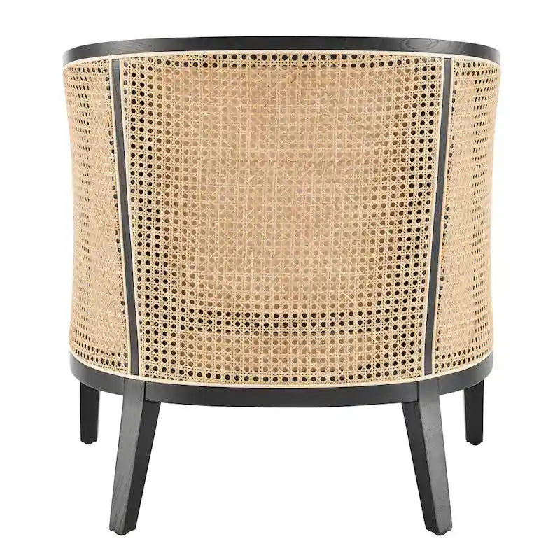 Tillman linnen fauteuil met rotan