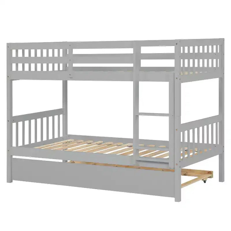 Modern stapelbed van hout, eenpersoons boven eenpersoons, met onderschuifbed, om te bouwen tot 2 bedden