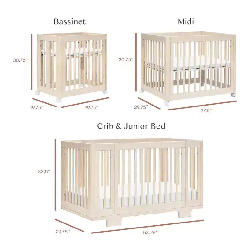 Babyletto Yuzu 8-in-1-Kinderbett, umbaubar mit Umbausets für alle Altersstufen
