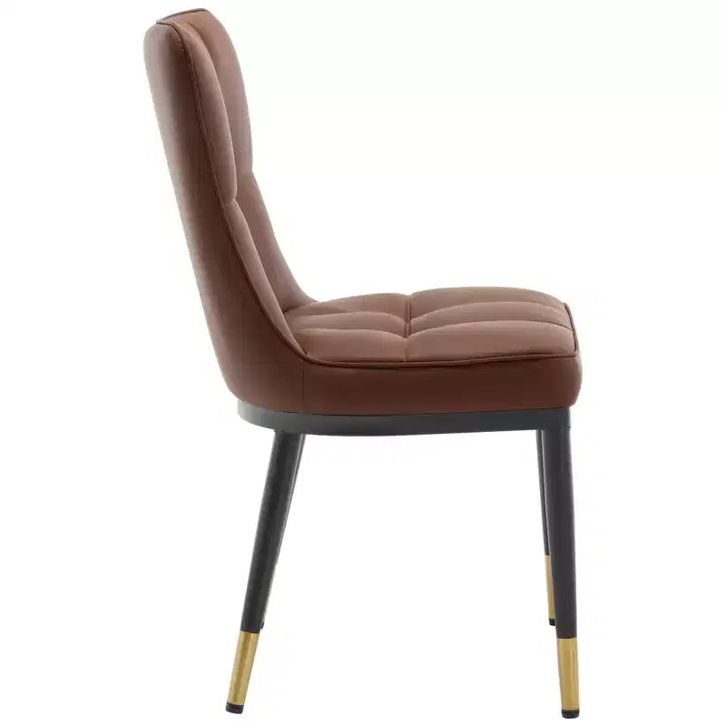 Bekrvio Esszimmerstühle, 6er-Set, moderne Sitzfläche aus Kunstleder mit Polsterung und hoher Rückenlehne, Metallbeine, armlose Küchenstühle für Wohn- und Esszimmer