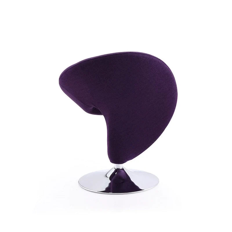 Manhattan Comfort Curl Akzent-Drehsessel aus Wollmischgewebe mit Chromgestell (2er-Set)
