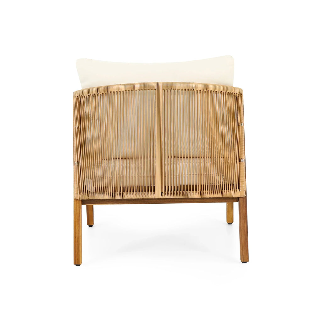 Jabe tuinset met clubfauteuils van acaciahout en riet van Christopher Knight Home