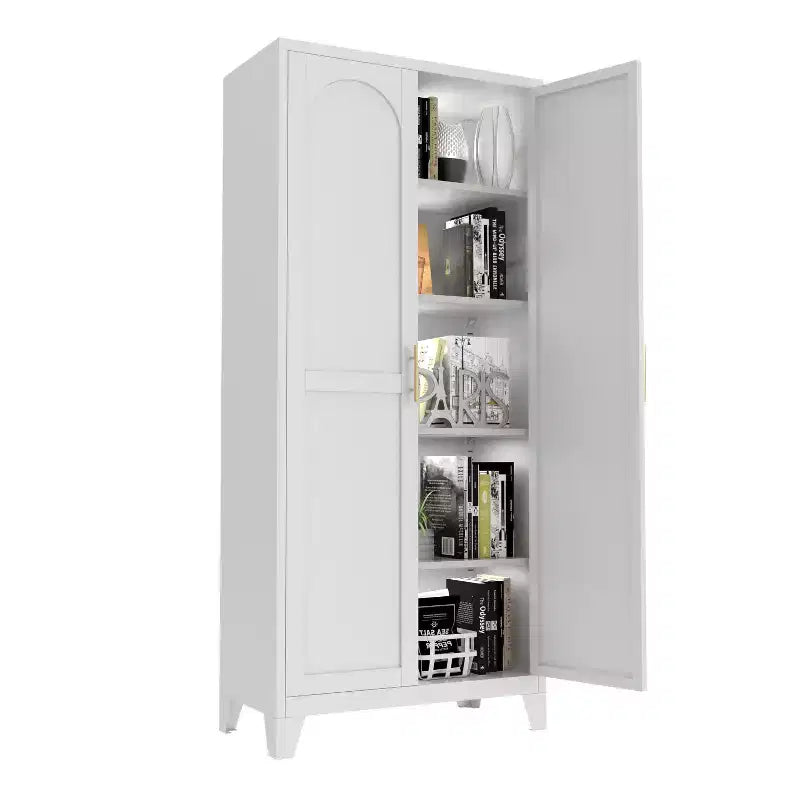 Armoire de rangement Homy Casa à 4 portes avec panneaux en cannage et étagères réglables pour le salon, la salle à manger ou l’entrée, noire et naturelle