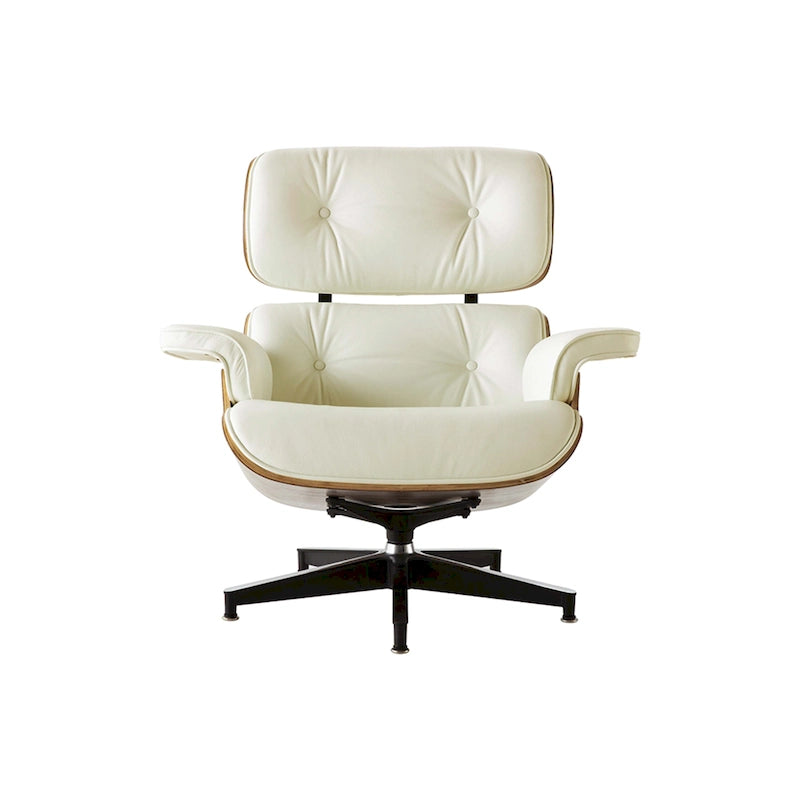 Fotel wypoczynkowy ze skóry w stylu mid-century modern, rozkładany