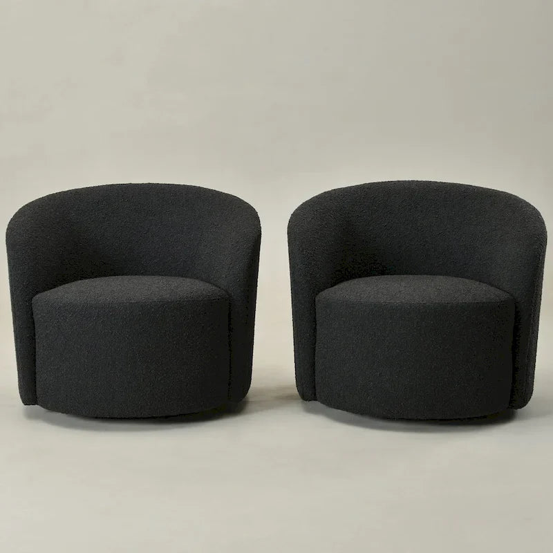KINWELL, 34 breite gepolsterte drehbare Akzent-Fasssessel (2er-Set)