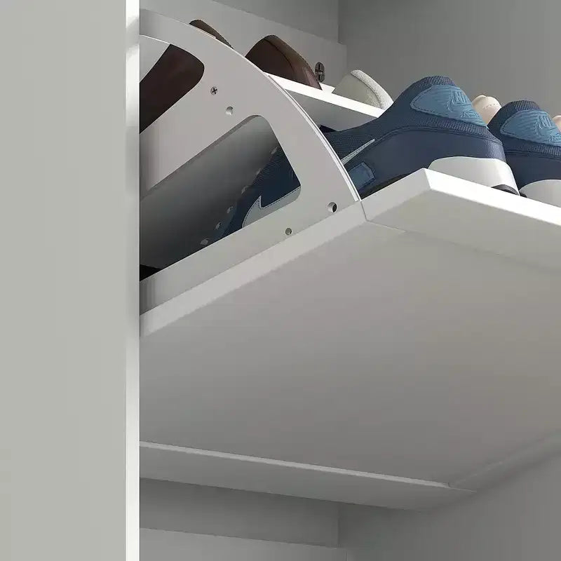 Schmaler HOMCOM-Schuhschrank für den Eingangsbereich mit 3 Klappfächern und verstellbaren Einlegeböden, Schuhregal für 12-18 Paar Schuhe