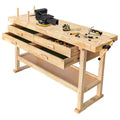 Olympia Tools-werkbank van 60 rubberhout, 4 lades, draagvermogen van 450 lbs