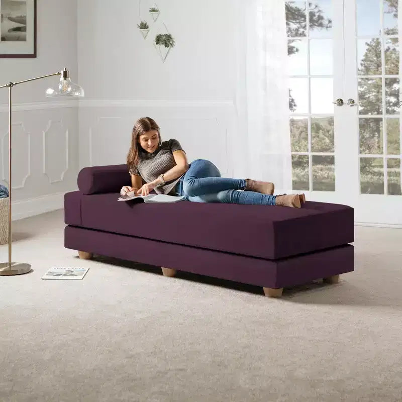 Ligbed / uitklapbaar queensize logeerbed - microfluweel