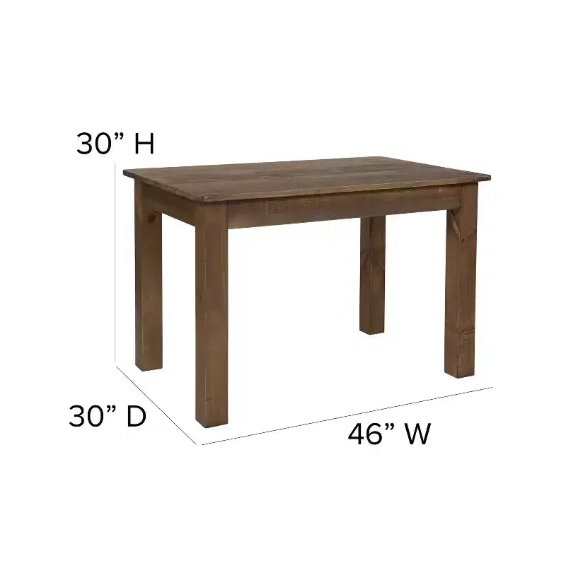 Flash Furniture, rechteckiger Farm-Esstisch aus massivem Kiefernholz, 46 x 30