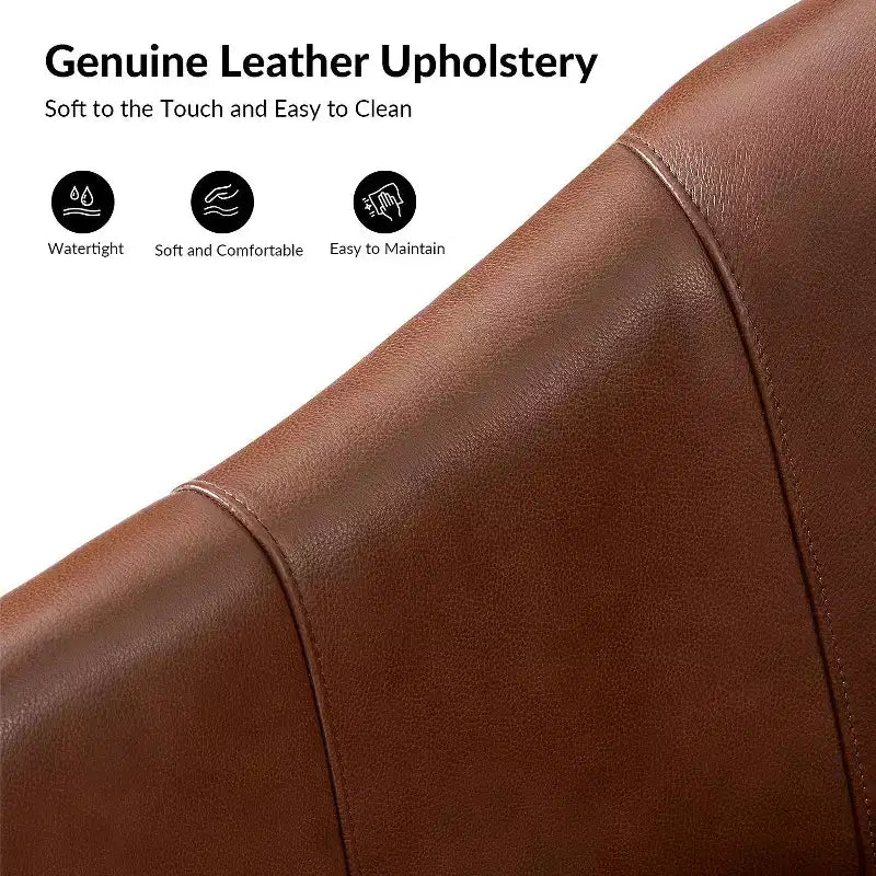 Pocono Übergangs-Stil-Drehfasssessel aus echtem Leder mit Massivholzgestell, 2er-Set, Artful Living Design