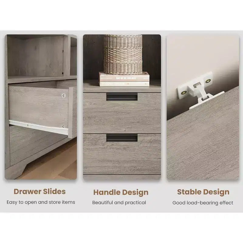 Bibliothèque haute de 72 avec 4 tiroirs, étagère de rangement autoportante de style rustique pour chambre, salon et bureau à domicile