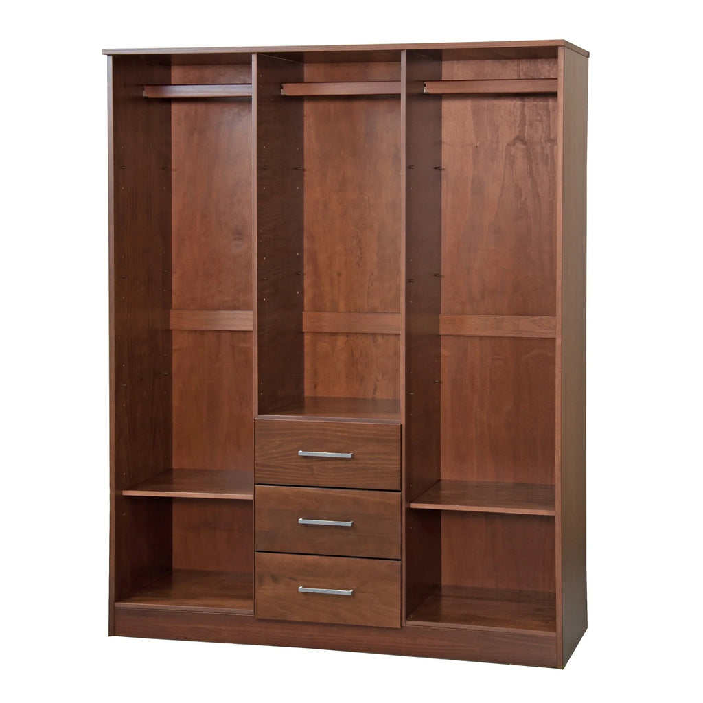 Palace Imports Cosmo Kleiderschrank mit 3 Türen aus 100 % Massivholz und Türen aus Massivholz oder mit Spiegel