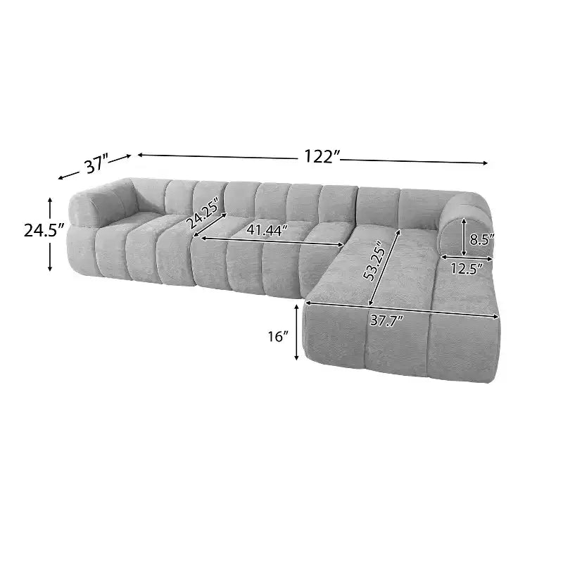 Christopher Knight Home Keri 122 modernes Ecksofa in L-Form mit hochdichtem Schaumstoff und niedriger Rückenlehne