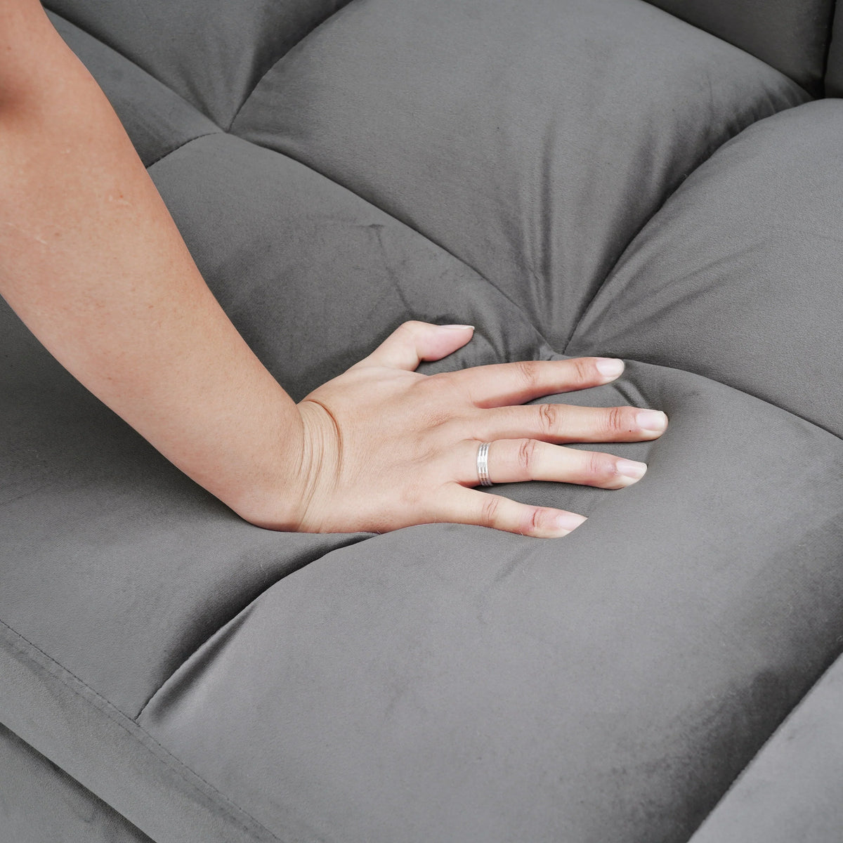 64.96 Samt-Schlafsofa, 3-in-1, mit verstellbarer Rückenlehne, Aufbewahrungstasche und einer Tragfähigkeit von 500lb