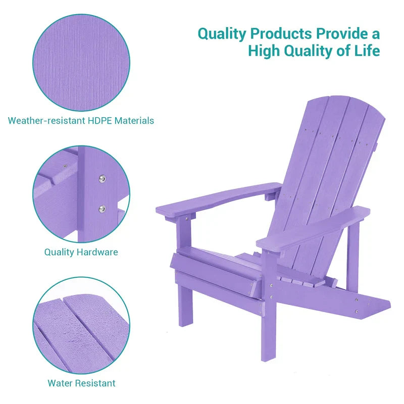 Bonosuki wetterfeste Adirondack-Gartenstühle aus Holz - Set aus 4