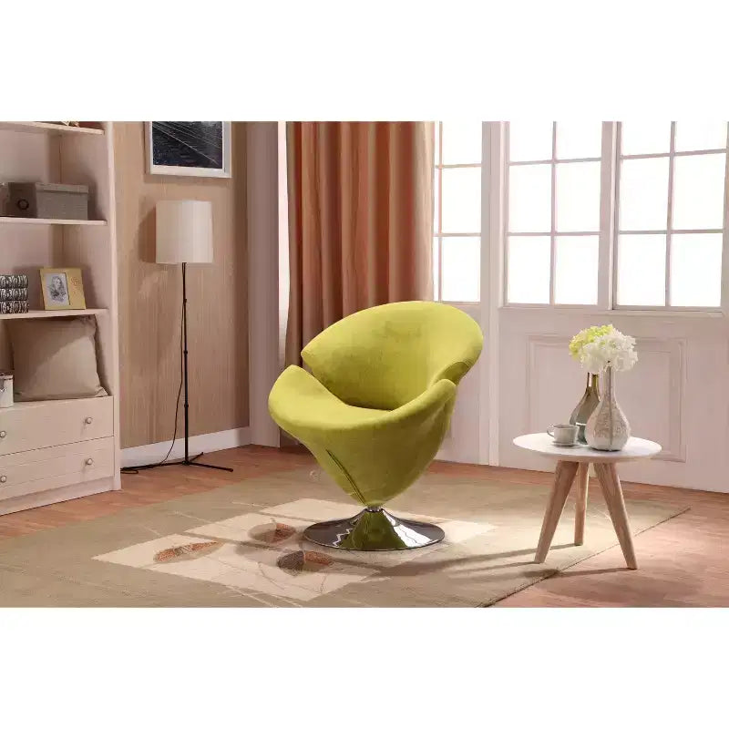 Juego de 4 sillas giratorias Tulip, terciopelo naranja/amarillo, sin necesidad de montaje