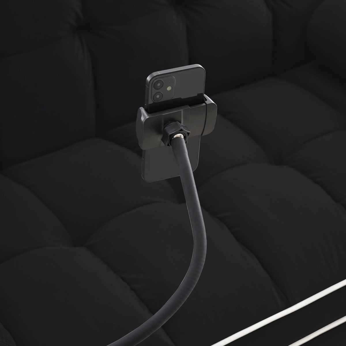 Canapé-lit convertible 2 places en velours de 55', avec lit escamotable, dossier inclinable réglable, poches latérales et support pour téléphone