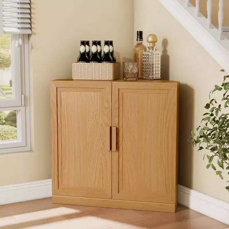 Eckschrank von Dovelina mit verstellbaren Einlegeböden, Sideboard, Anrichte, Weinschrank und Küchenschrank mit Holztüren - 31H x 31W, 36H x 31W