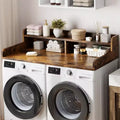 Plan de travail à 2 niveaux pour lave-linge et sèche-linge avec étagère ou tiroirs, couvre-linge avec tapis antidérapant, plateau de 54X27.5 pour plier le linge