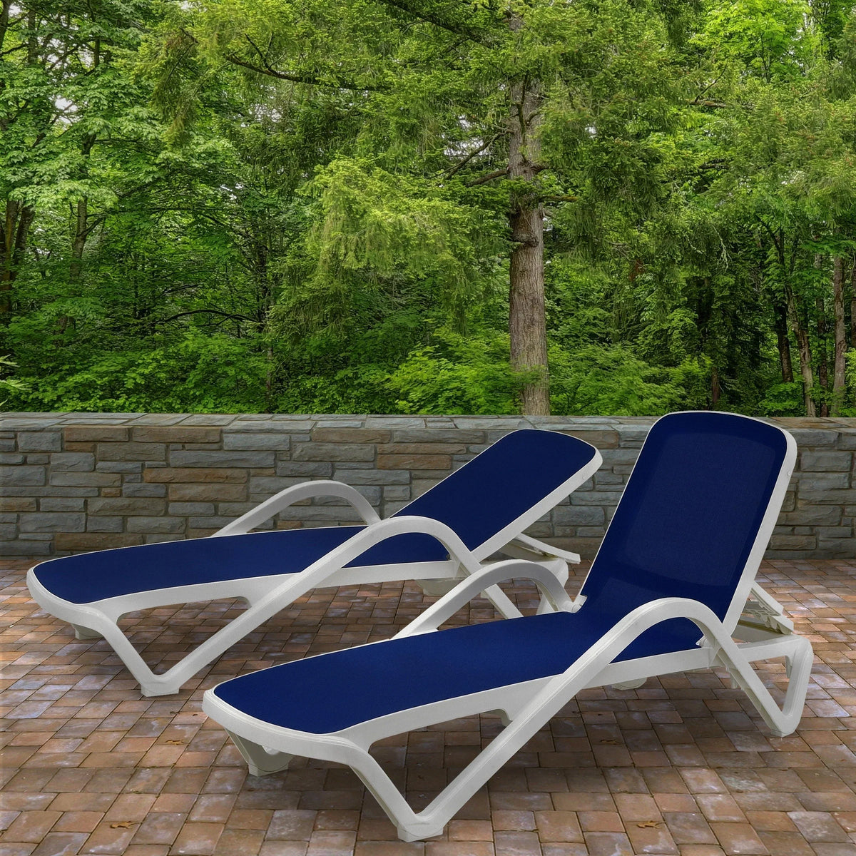 Paire de chaises longues à toile tout temps de la collection Plymouth - 77 inches