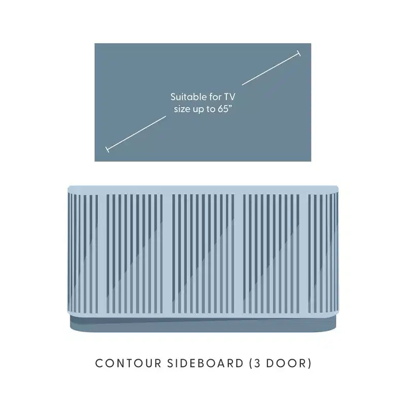 Plank+Beam Contour dressoir van massief hout met 3 deuren, tv-meubel van 59 voor de woonkamer