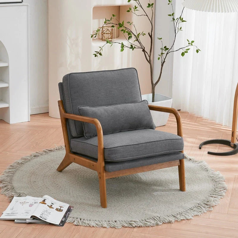 Gepolsterter Akzentstuhl im Mid-Century-Modern-Stil